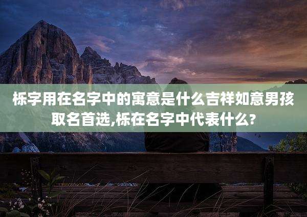栎字用在名字中的寓意是什么吉祥如意男孩取名首选,栎在名字中代表什么?