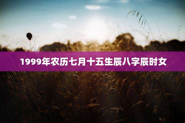 1999年农历七月十五生辰八字辰时女