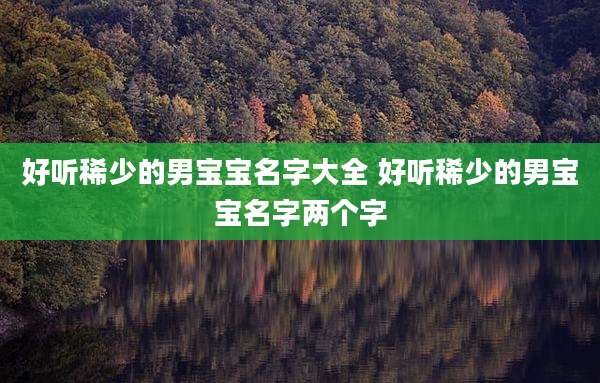 好听稀少的男宝宝名字大全 好听稀少的男宝宝名字两个字