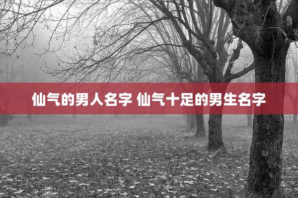仙气的男人名字 仙气十足的男生名字