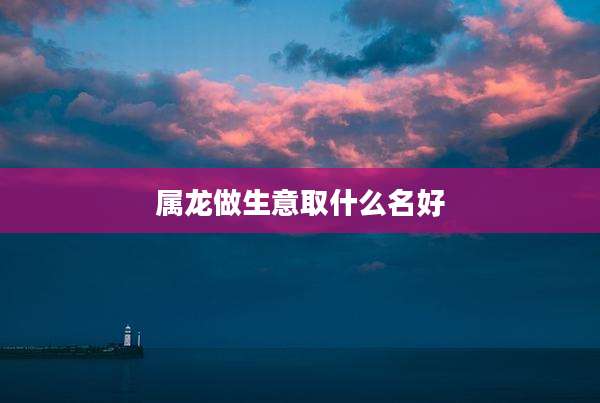 属龙做生意取什么名好