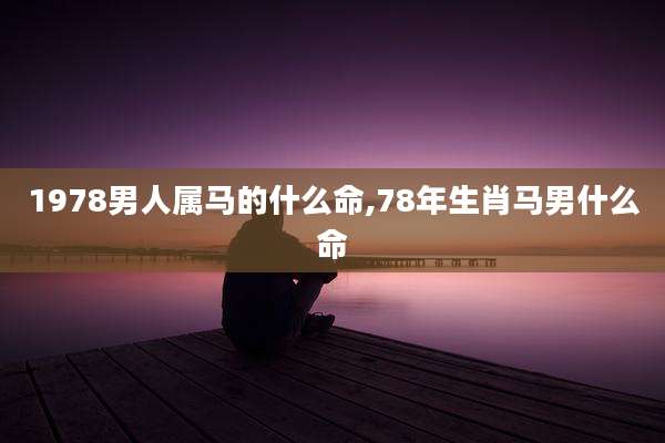 1978男人属马的什么命,78年生肖马男什么命