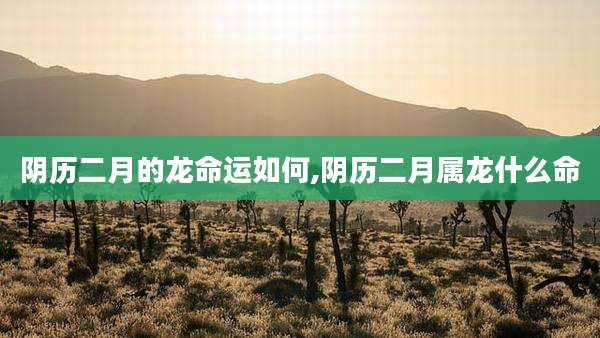 阴历二月的龙命运如何,阴历二月属龙什么命