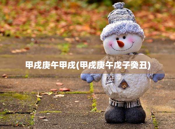甲戌庚午甲戌(甲戌庚午戊子癸丑)