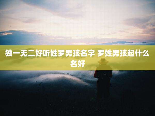 独一无二好听姓罗男孩名字 罗姓男孩起什么名好