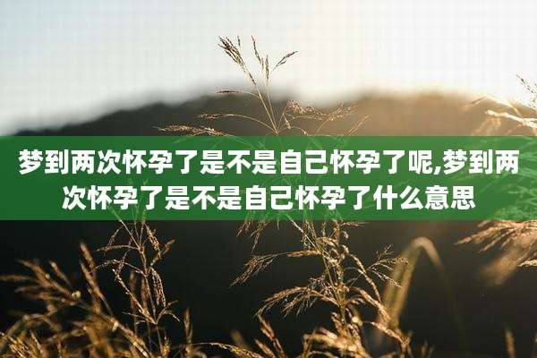 梦到两次怀孕了是不是自己怀孕了呢,梦到两次怀孕了是不是自己怀孕了什么意思