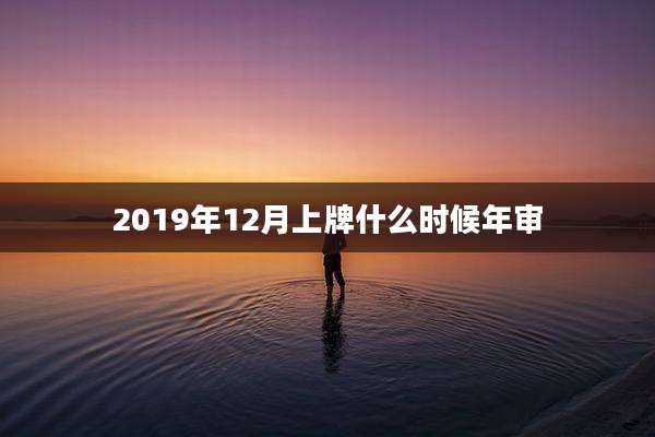 2019年12月上牌什么时候年审
