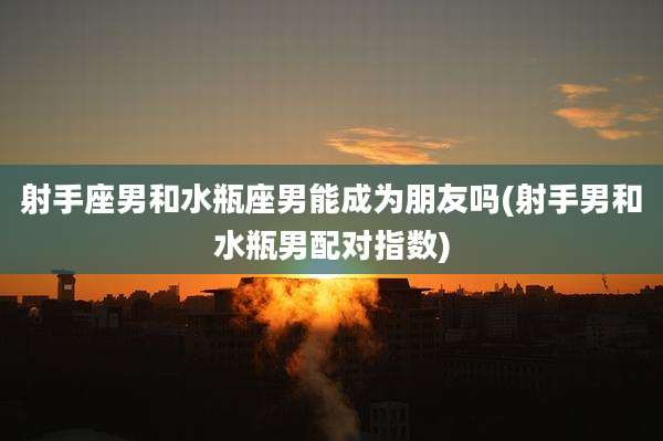射手座男和水瓶座男能成为朋友吗(射手男和水瓶男配对指数)
