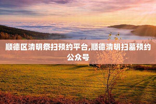 顺德区清明祭扫预约平台,顺德清明扫墓预约公众号