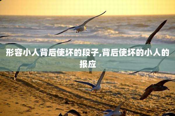 形容小人背后使坏的段子,背后使坏的小人的报应