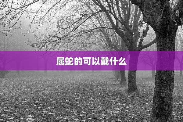 属蛇的可以戴什么