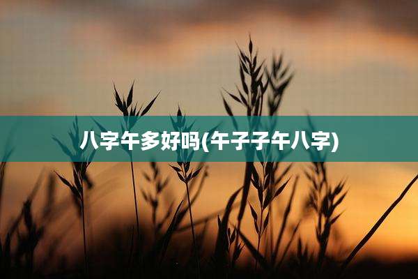 八字午多好吗(午子子午八字)