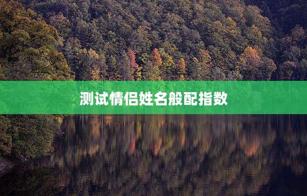 测试情侣姓名般配指数
