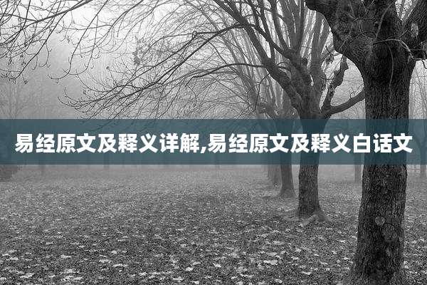 易经原文及释义详解,易经原文及释义白话文
