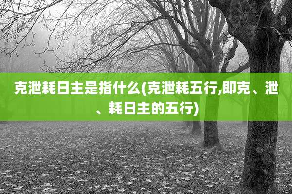 克泄耗日主是指什么(克泄耗五行,即克、泄、耗日主的五行)