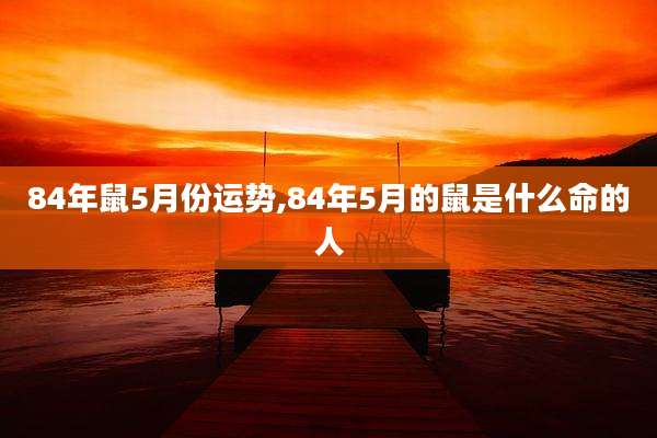 84年鼠5月份运势,84年5月的鼠是什么命的人
