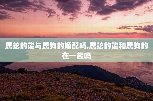 属蛇的能与属狗的婚配吗,属蛇的能和属狗的在一起吗