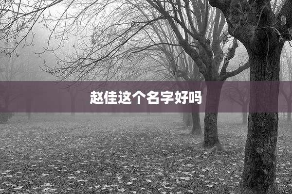 赵佳这个名字好吗