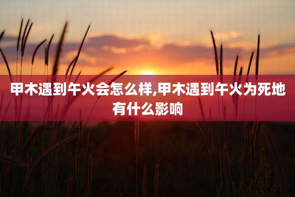 甲木遇到午火会怎么样,甲木遇到午火为死地有什么影响