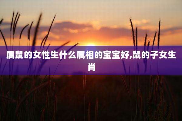 属鼠的女性生什么属相的宝宝好,鼠的子女生肖