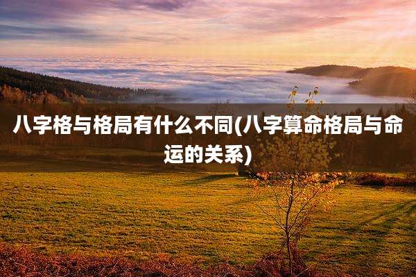 八字格与格局有什么不同(八字算命格局与命运的关系)