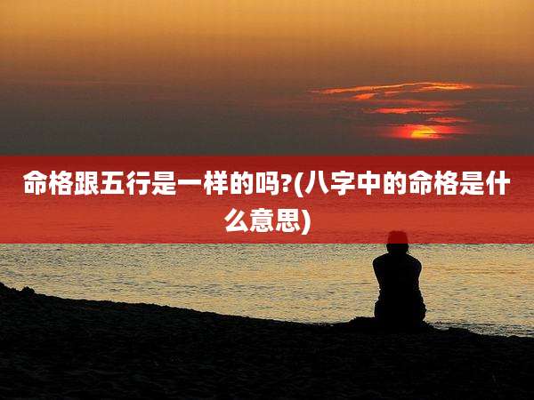 命格跟五行是一样的吗?(八字中的命格是什么意思)