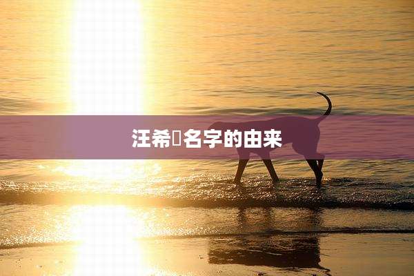 汪希玥名字的由来
