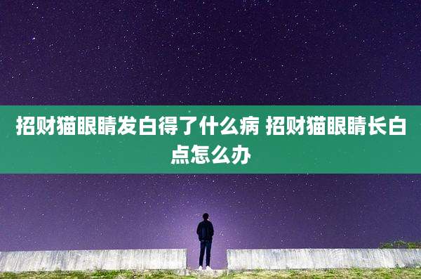 招财猫眼睛发白得了什么病 招财猫眼睛长白点怎么办