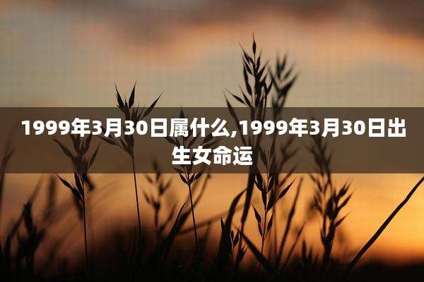 1999年3月30日属什么,1999年3月30日出生女命运