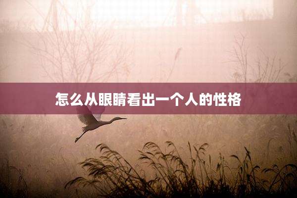 怎么从眼睛看出一个人的性格