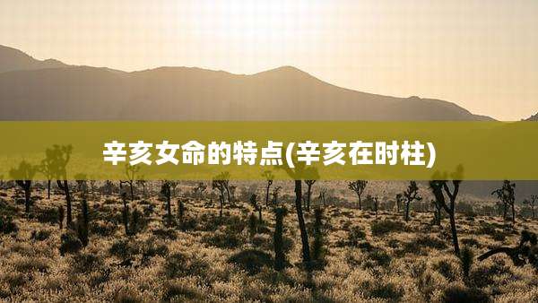 辛亥女命的特点(辛亥在时柱)