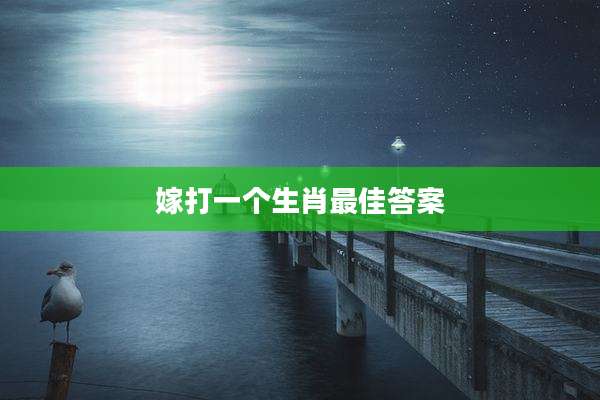 嫁打一个生肖最佳答案