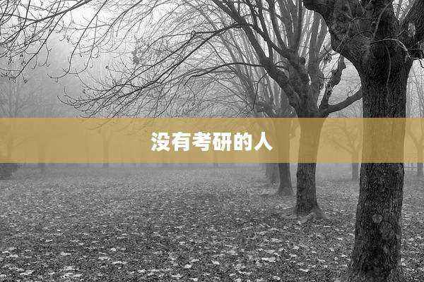 没有考研的人