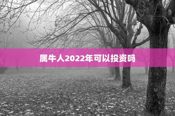 属牛人2022年可以投资吗