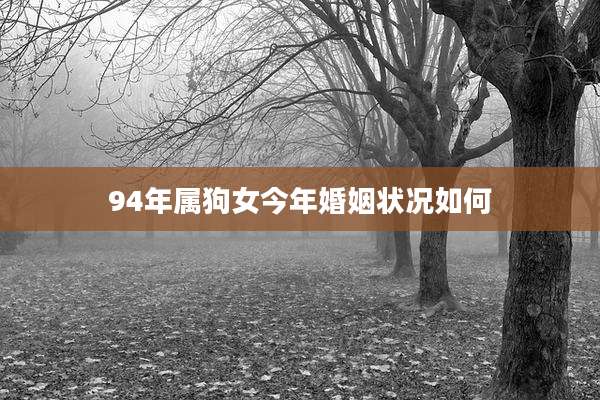 94年属狗女今年婚姻状况如何