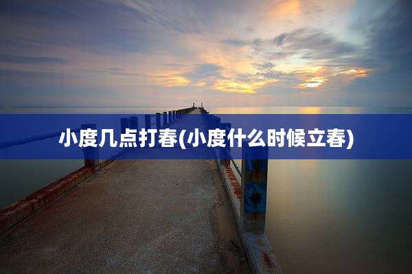 小度几点打春(小度什么时候立春)