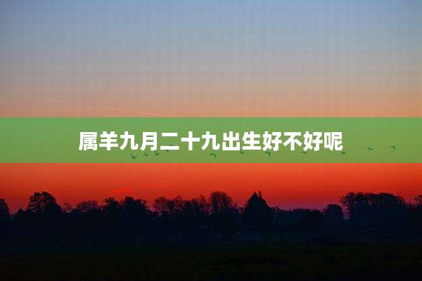 属羊九月二十九出生好不好呢