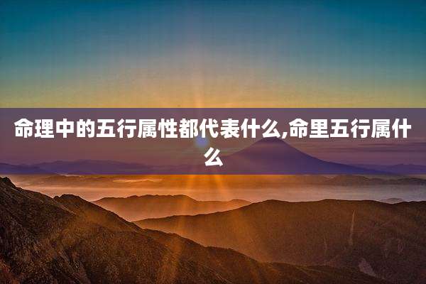 命理中的五行属性都代表什么,命里五行属什么