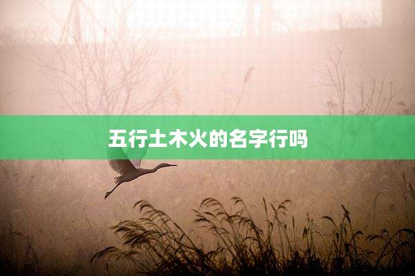 五行土木火的名字行吗