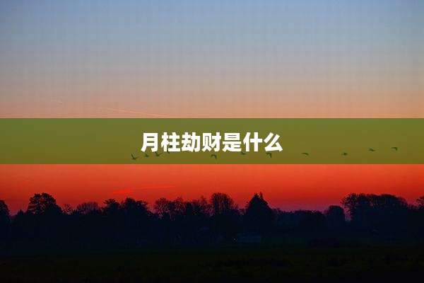 月柱劫财是什么