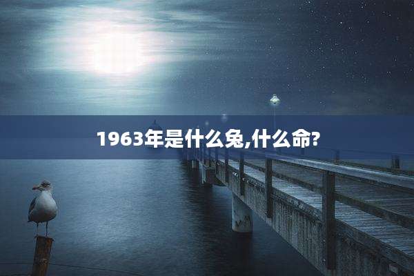 1963年是什么兔,什么命?