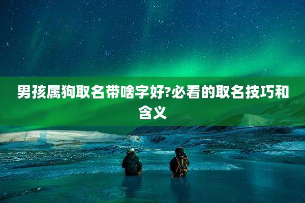 男孩属狗取名带啥字好?必看的取名技巧和含义