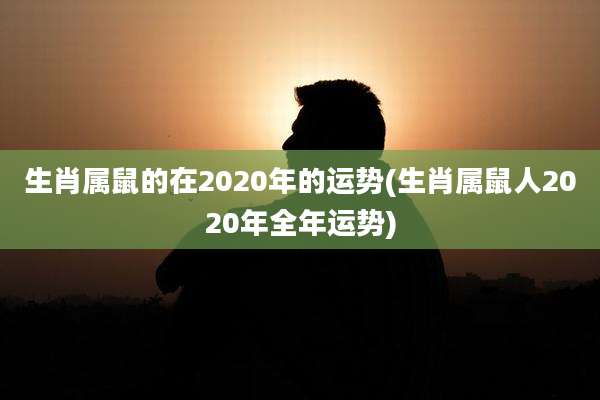 生肖属鼠的在2020年的运势(生肖属鼠人2020年全年运势)