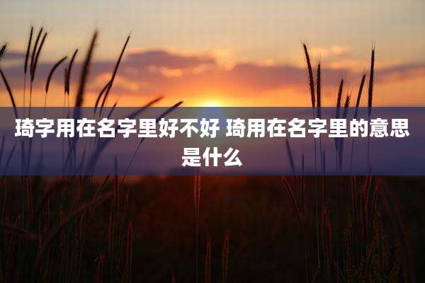 琦字用在名字里好不好 琦用在名字里的意思是什么
