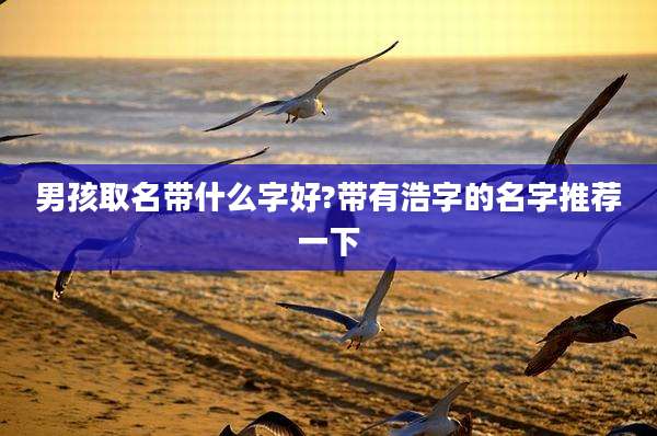 男孩取名带什么字好?带有浩字的名字推荐一下