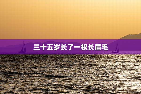 三十五岁长了一根长眉毛