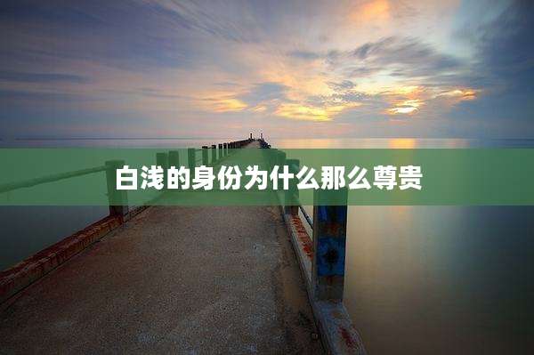 白浅的身份为什么那么尊贵