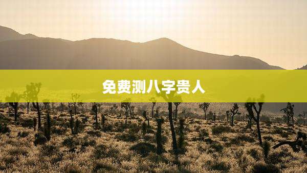免费测八字贵人