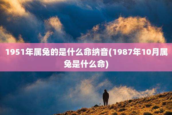 1951年属兔的是什么命纳音(1987年10月属兔是什么命)
