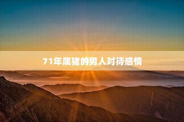 71年属猪的男人对待感情